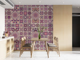 Pink and purple Moroccan ceramic tiles