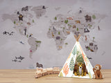 Animals world map for kids